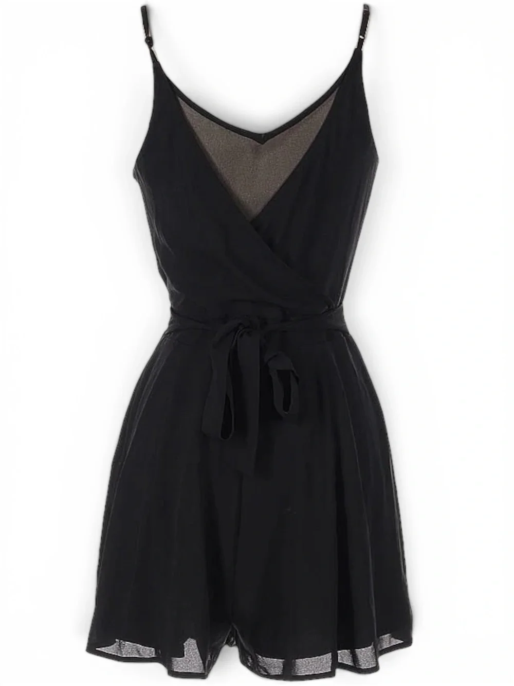 Express Black Chiffon Faux Wrap Skort Romper Size 6